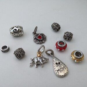 Brighton lot 10 beads dangle heart spacers